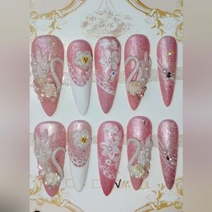 Pink Glitter Nail Art Set